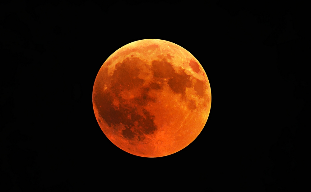 moon beautiful shot red moon with black night sky